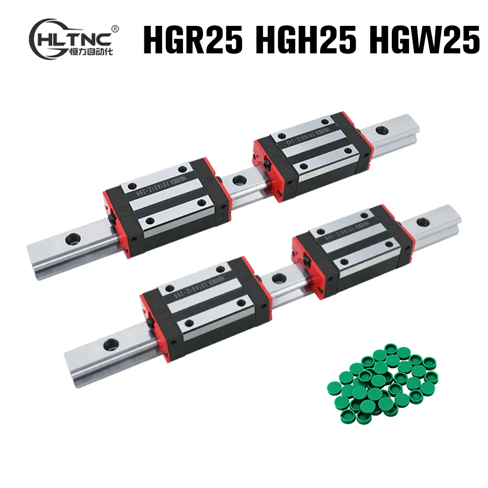 HLTNC HGR25 25mm 300mm 1000mm Linear Guide Rail Kit With HGH25CA HGW25CC Flange Slider Block Carriges For CNC Engraver Router