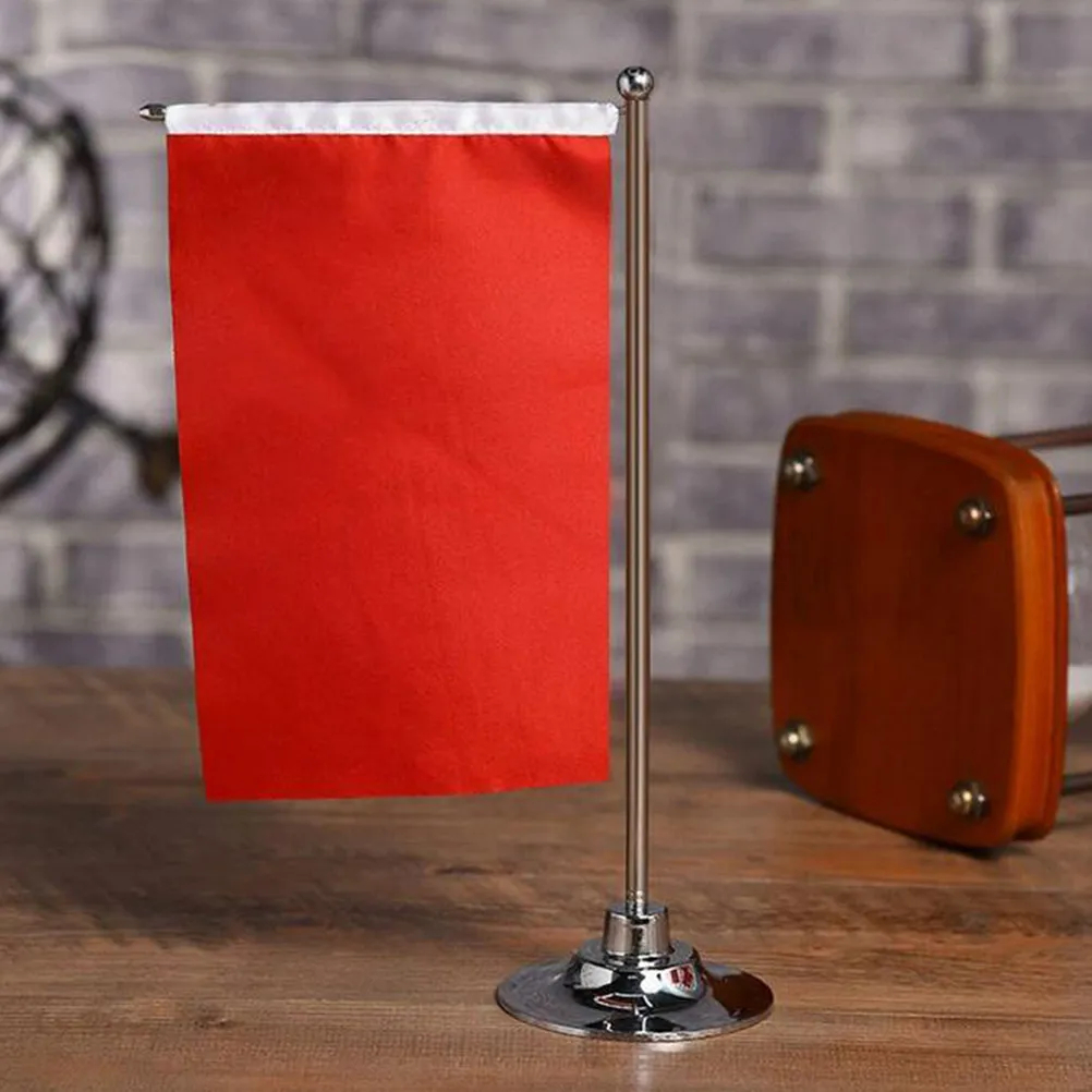2Pcs Mini Desk Flag Stand Stainless Steel Table Flag Holder Base for Small National Flags Office Conference Trade Show Display