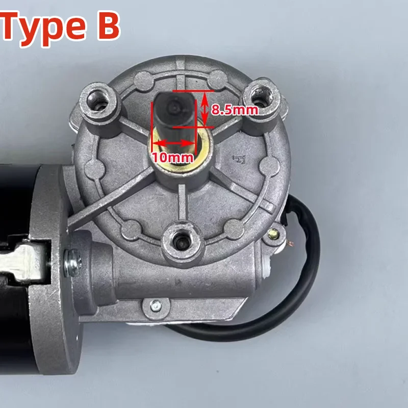 High Speed DC Worm Gear Reducer 60W 24V 52RPM Electric Reversible Self Locking Metal Gear Motor Positive And Negative