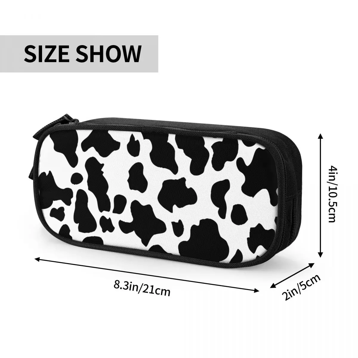 Imagem -06 - Vaca Impressão Padrão Lápis Cases Novo Animal Caneta Bolsa Estudante Grande Capacidade Material Escolar Presente Pencilcases