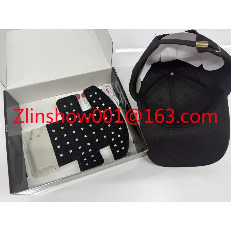 led red light heating massage healthy hair cap, red and blue light hot compress 56 lamp beads phototherapy red light hat
