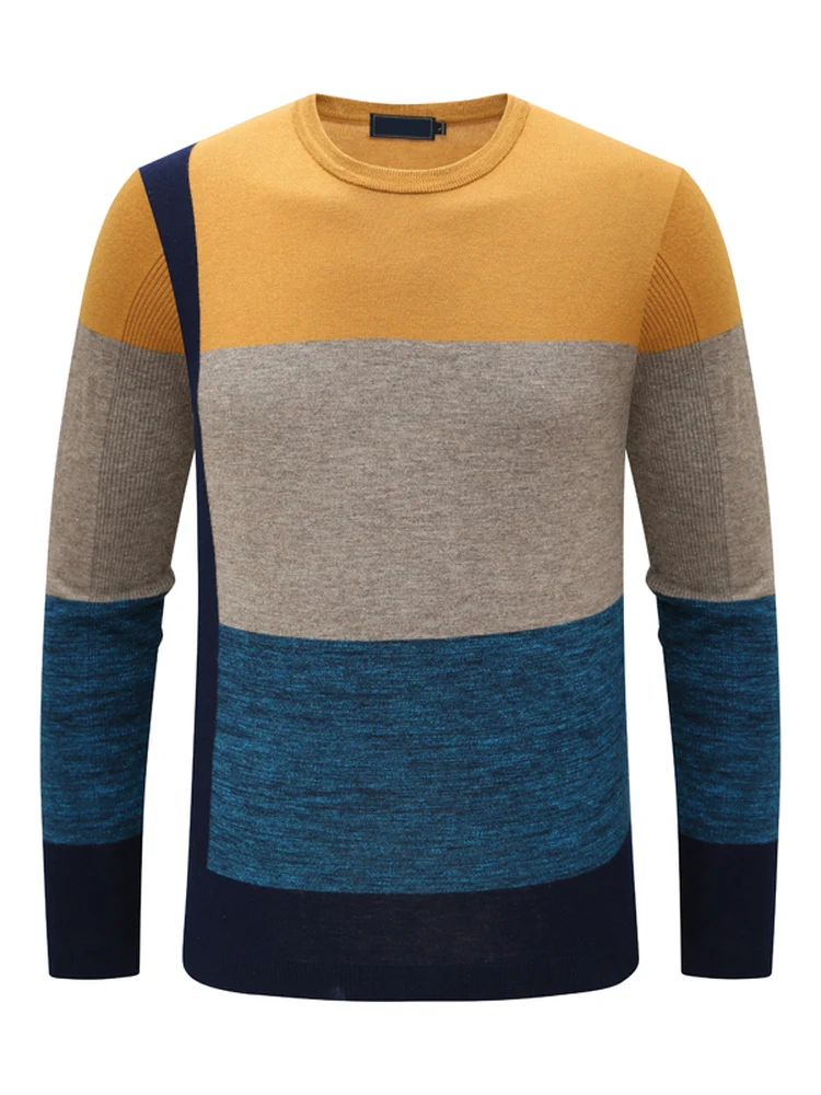 الرجال سترة صوفية S339 جولة Ne عارضة مريحة مطاطا Busin عارضة محبوك طويل Sve الدافئة Faion الحضرية Sle