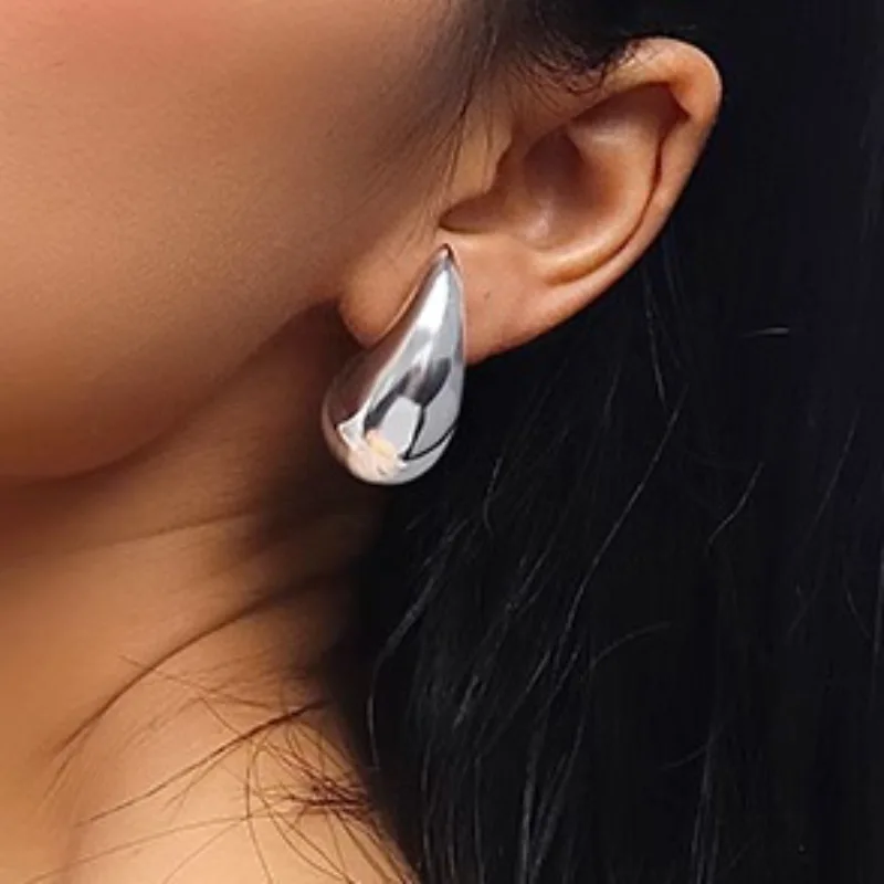 2024 New Minimalism Original Punk Exaggeration 925 Sterling Silver Water Drop Studs Earring for Women Jewelry Gift Dropshipping