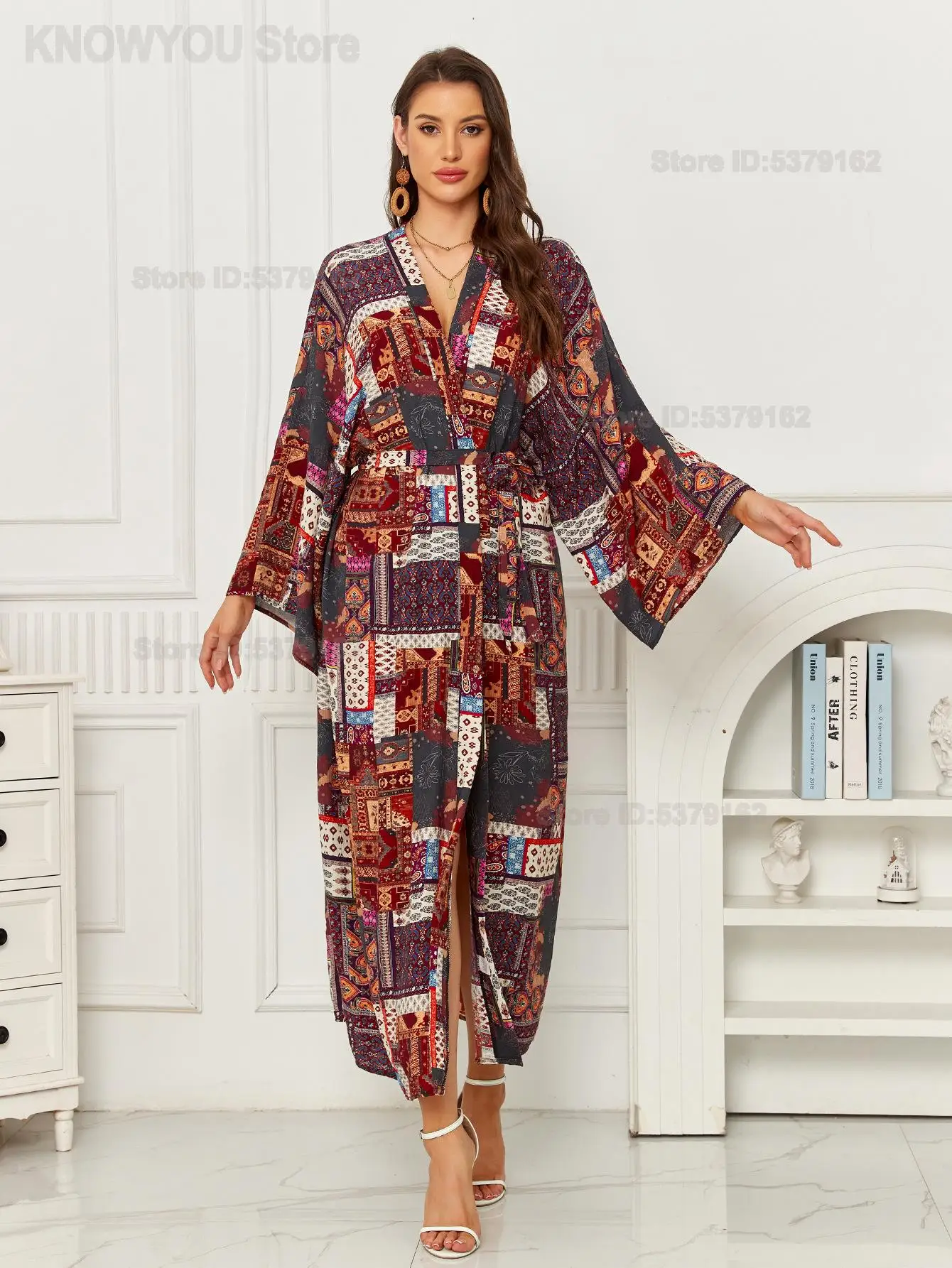 Women Sexy Loose Kimono Beach Cover Up Bath Robe Vacation Open Front Cardigan Swimwear Outer Wrap for Beach Poolside Daily Wear