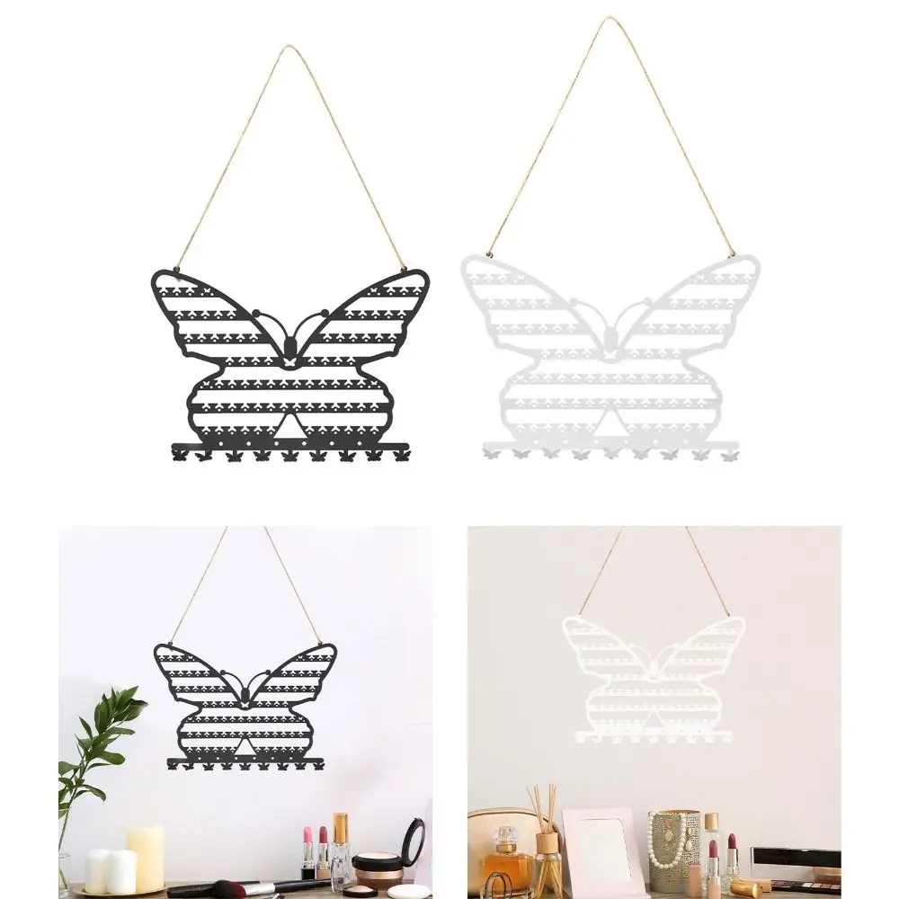 Butterfly Shape Metal Butterfly Jewelry Storage Rack Hollow 7 Layers Butterfly Necklace Wall Holder Sturdy Multi-Function