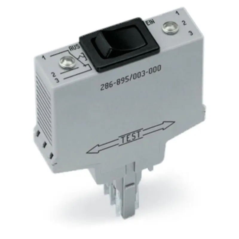 WAGO 286‑895 Switching Module with Changeover Rocker Switch, 250VAC 6A DIN Rail Plug‑in Test Module, Germany Original