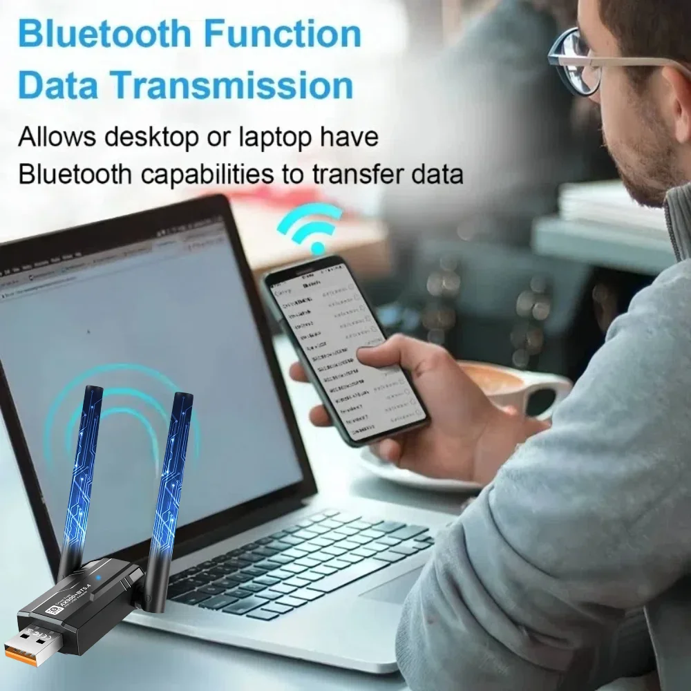 WiFI 6 900Mbps USB อะแดปเตอร์บลูทูธ 5.4 การ์ดเครือข่ายไร้สาย AX900 Dual Band USB Dongle Wifi6 สําหรับ PC Win 10 11 ไดร์เวอร์ฟรี