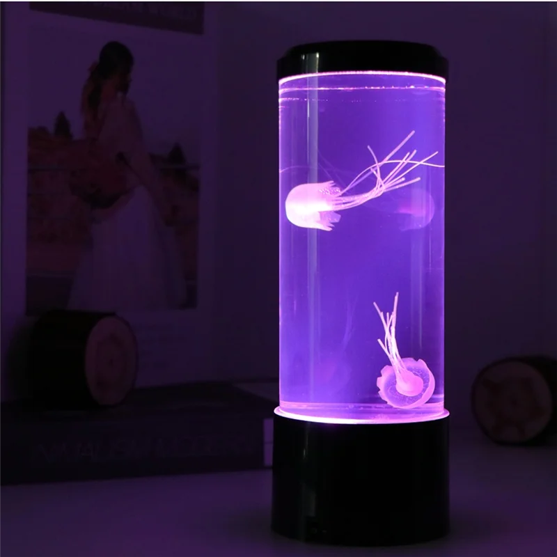 ABKD LED Jellyfish Night Light USB Powered Colorful Lighting Modes For Home Office Desktop Decorative Gifts