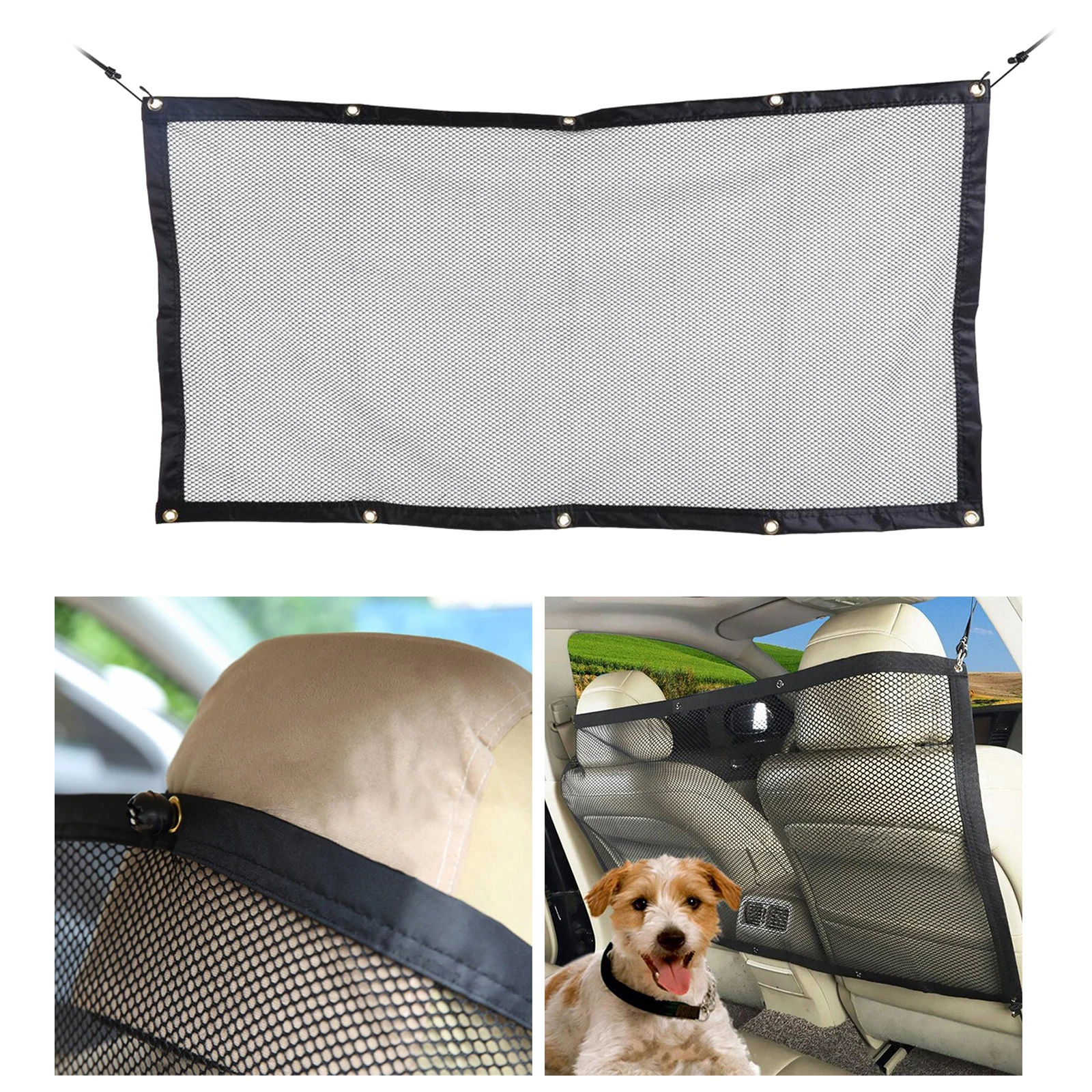 Dog Car for Car Rear Seat Vehicle Backseat Adjustable Pet Supplies Isolation Mesh