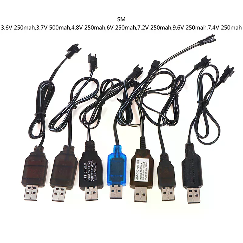 High Quality 3.6-9.6V 250mA NiMh/NiCd Battery USB Charger Cable SM 2P Forward Plug Remote Control Car USB Charger Electric Toy~