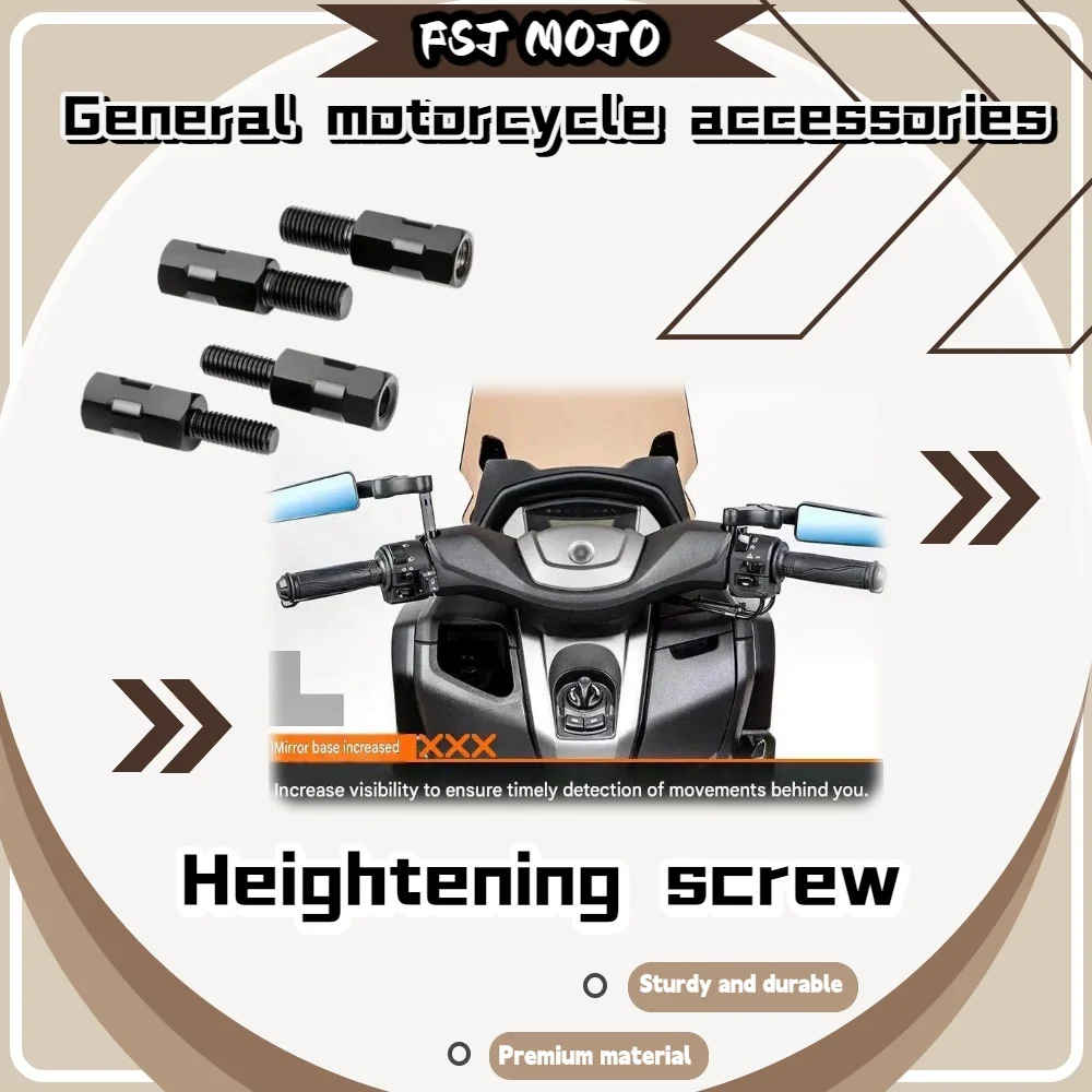 For Scooter M8 M10 Long Extension Bolt Adjust Mirror Height Widen Observation Vision Riding Parts