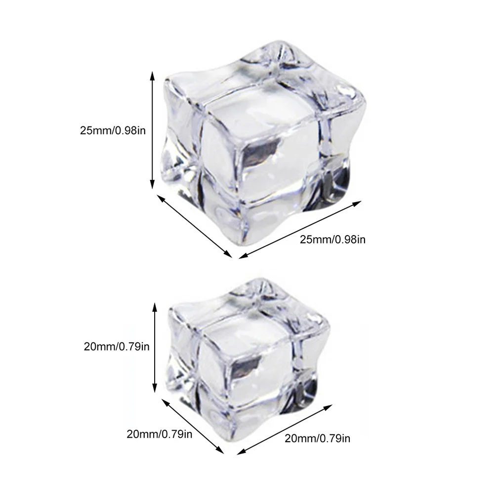 Reusable Fake Ice Cubes Highly Transparent Artificial Ice Cubes for Photography Accessories Props Decoration