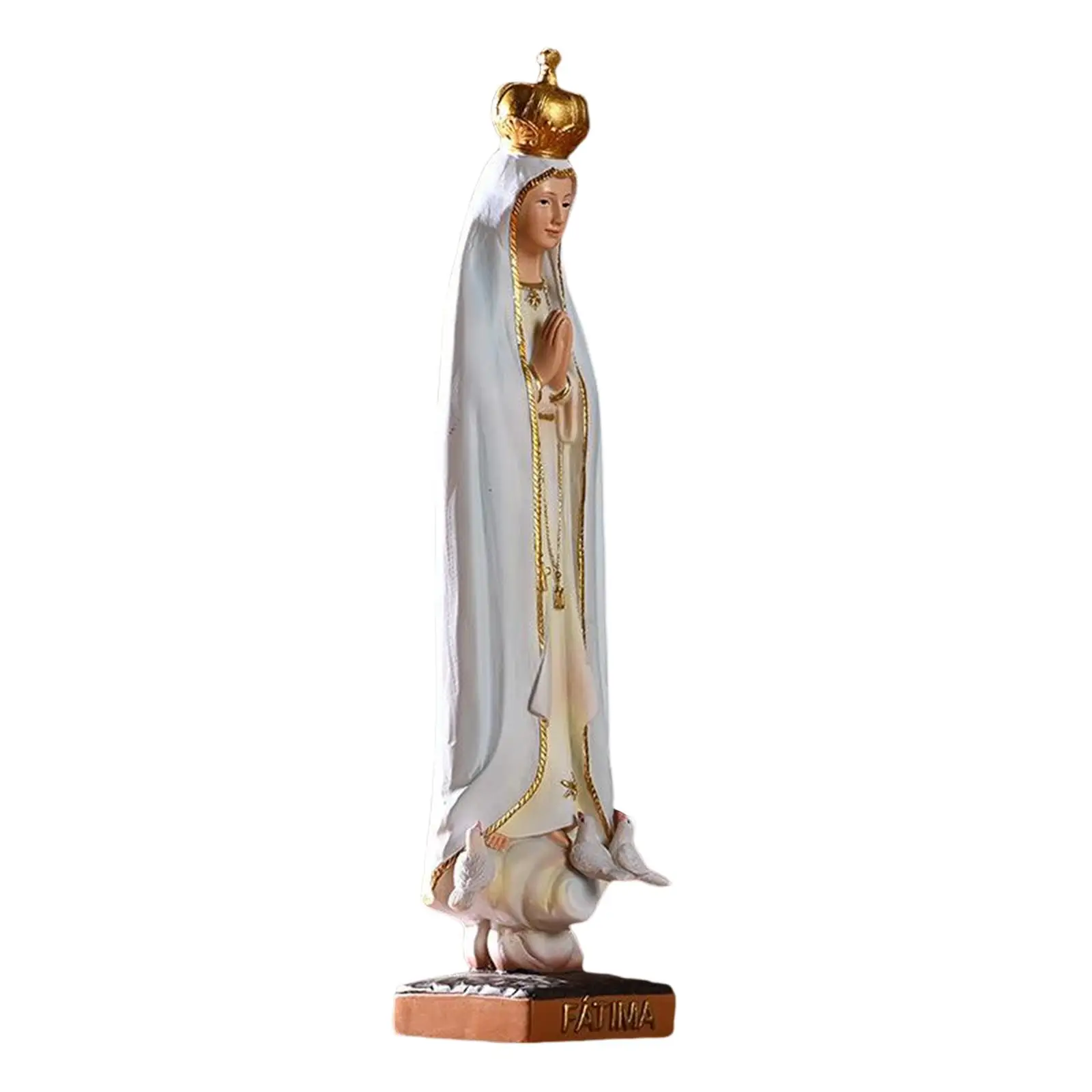 Resin Virgin Mary Figurine Multicolor Saint Statue Renaissance Collection Desktop Decoration for Religious Home Garden