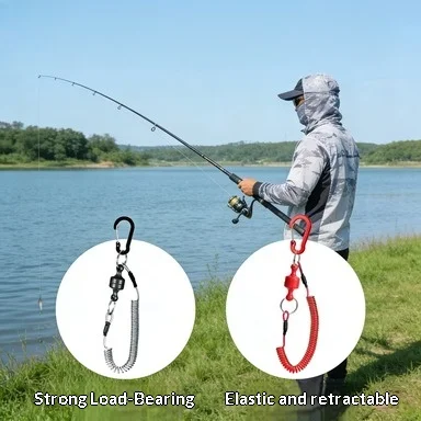 Magnetisches Angelzubehör: Anti-Verlust-Seil für Karpfenangeln, Outdoor-Angelzubehör mit Schnellverschluss und Starker Magnetischer Tragbarer Schnalle