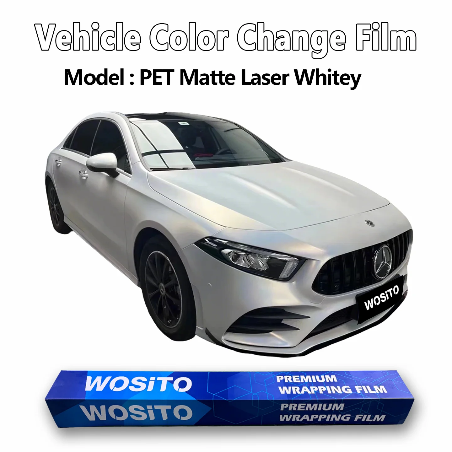 

PET Matte Laser White Automotive Wrap Film Satin Vinyl Roll Full Body Color Change Car Sticker UV Resistant OEM Factory Supply