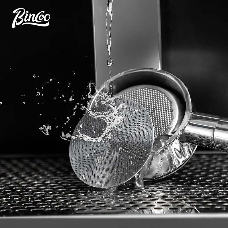 

Bincoo Upgraded Double-Layer Coffee Secondary Water Separation Net Extraction Filter Stainless Steel Italian 51/58mm Universal Extraction Net Clean and Clean