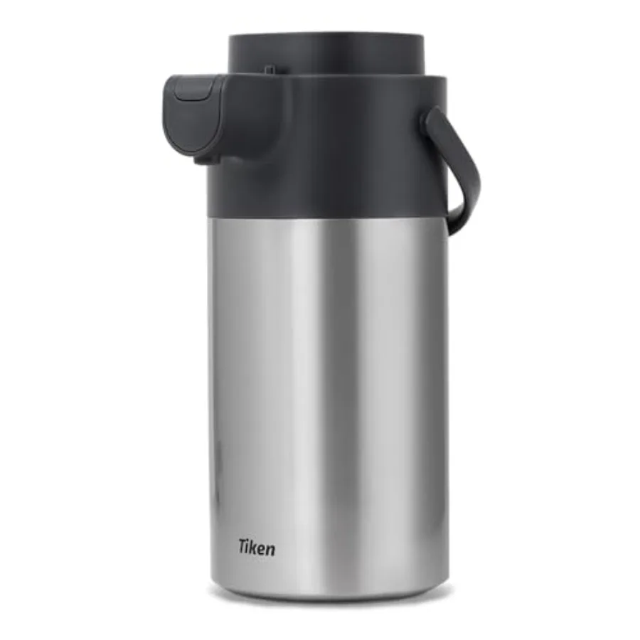 

Airpot Coffee Dispenser with Pump - 135oz/4L Stainless Steel Insulated Thermal Carafe for Hot Liquids - Keeps Coffee Hot - Beve