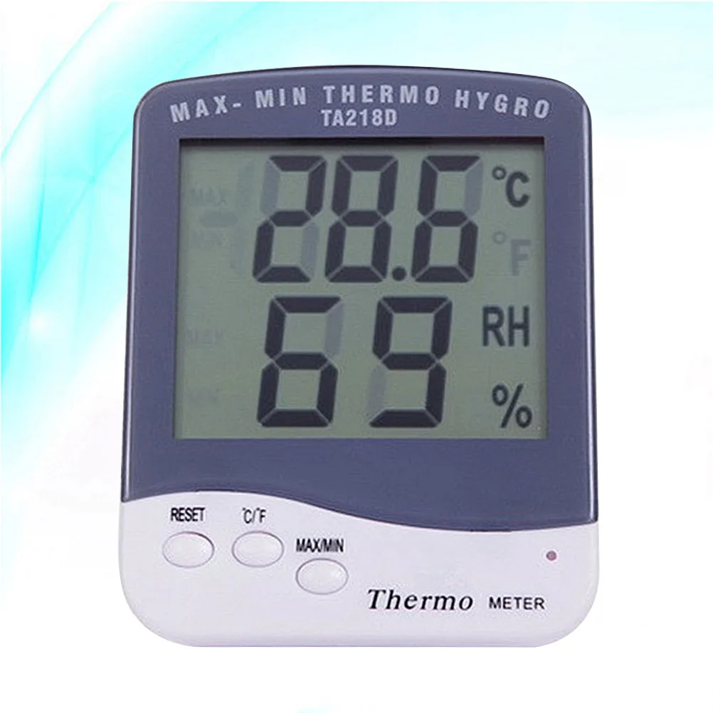 

Hygrometer Thermometer Large Screen Temperature Humidity Meter White Simultaneous Display Max Min Memory 3 Buttons LCD Tool