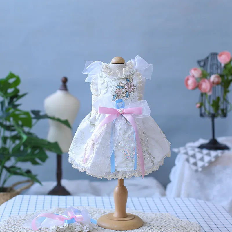 

Luxurious Pet Dog Cat Clothes Court-Style Lace-Trimmed Classic Elegant Pet Clothing French Court Dog Princess Dress