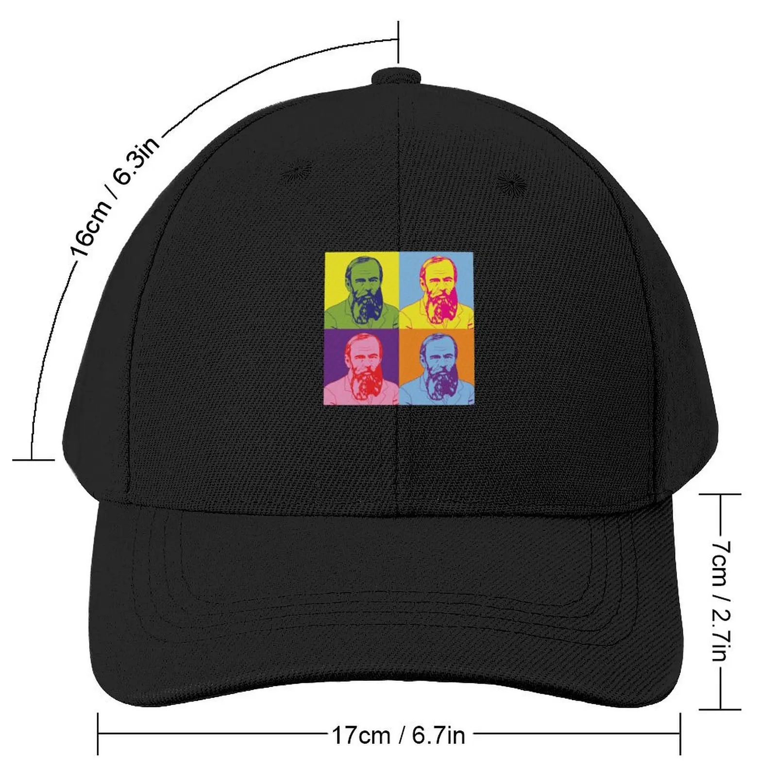 Russian Writer Pop Art Fyodor Dostoevsky design Baseball Cap cute Luxury Brand birthday Vintage Women's Men's