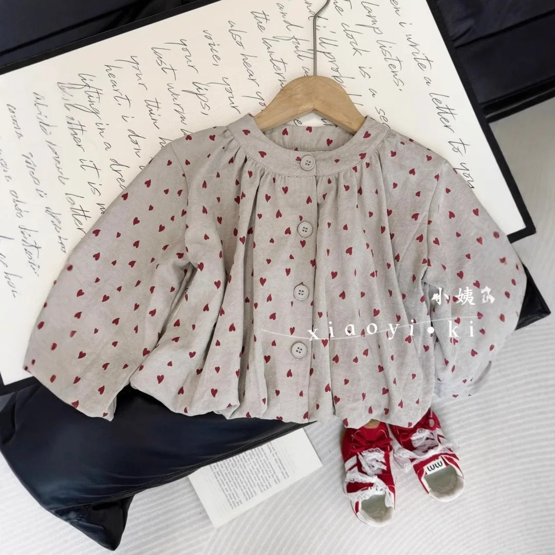 Girls' Spring and Autumn Collection New Forest Style Shirt for Baby, Korean Edition Bubble Sleeves for Baby Girls