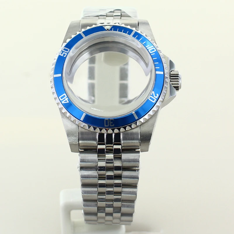 NH35 حالة 38 مللي متر خمر الفولاذ المقاوم للصدأ ساعة حالة سوار قبة زجاج الأكريليك ل NH35 NH36 NH34 NH38 NH70 ساعة يد تعمل بالحركة أجزاء