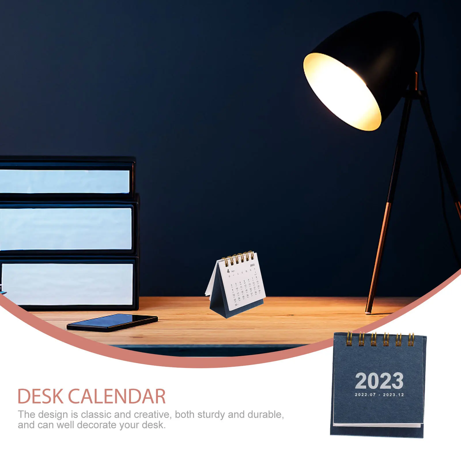 

Mini Desktop Calendar Bright Simple Design for Office Home Study Decor Portable Standing Month Organizer Household Accessory