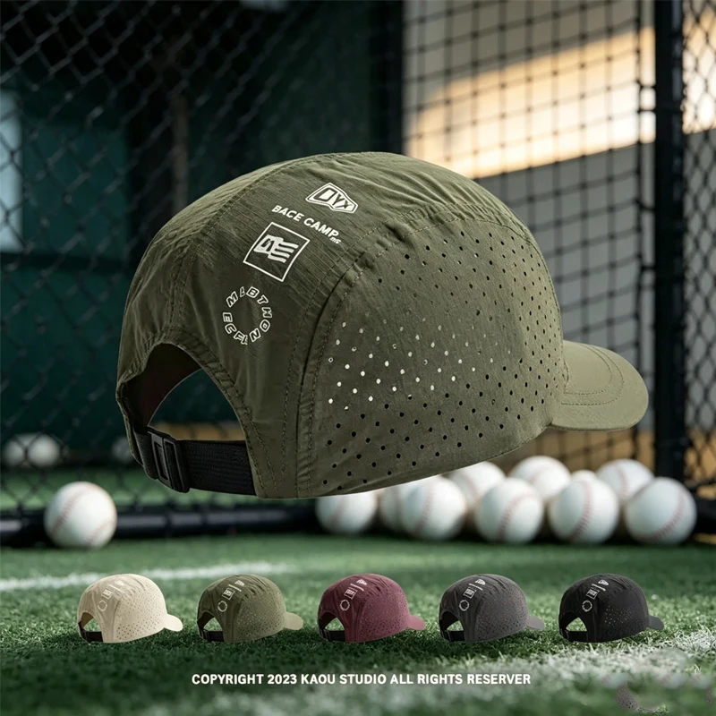 Casquette de baseball à visière courte en maille à séchage rapide, respirante, légère, protection UV, pare-soleil pour hommes, femmes, couples, randonnée en plein air