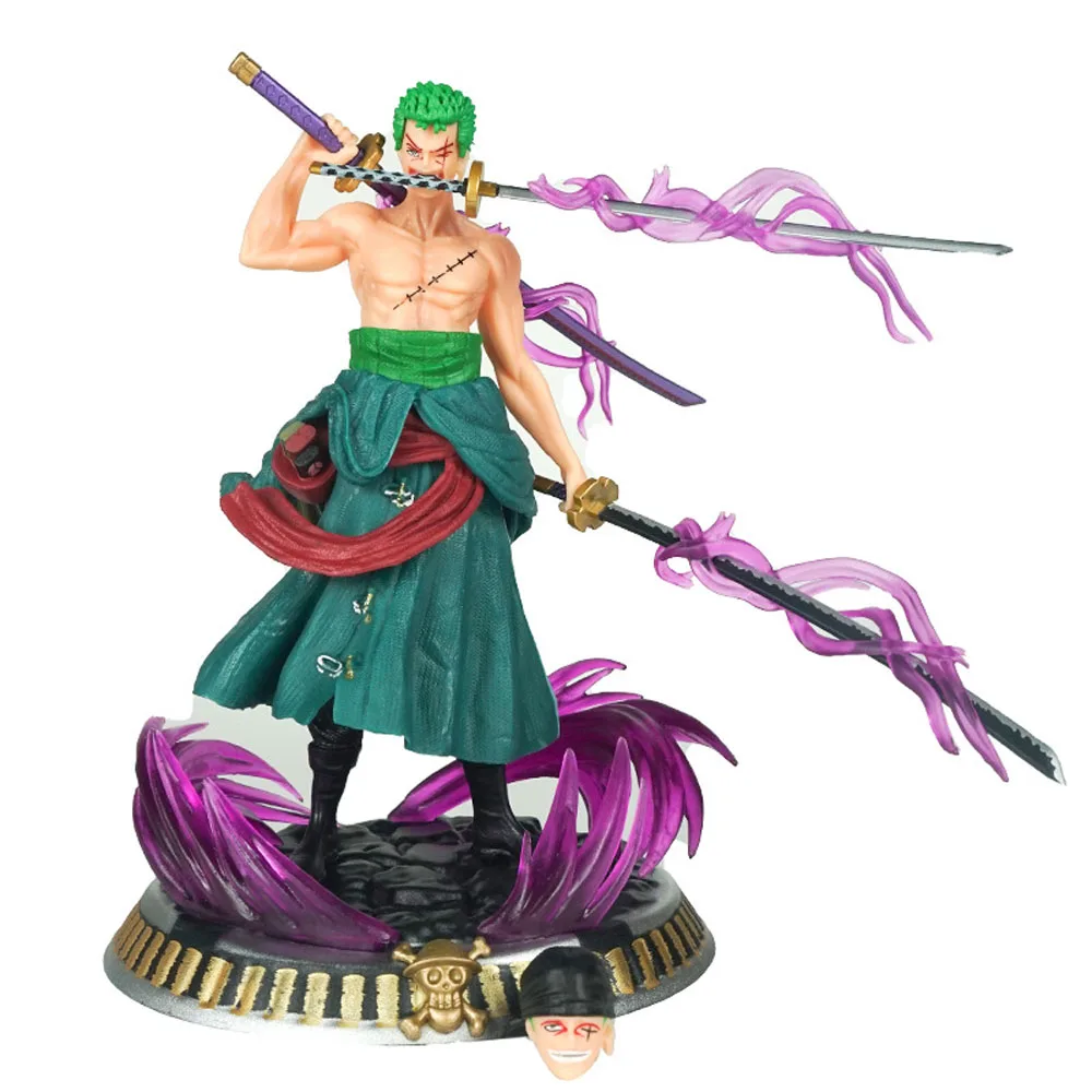 Hot One Piece 20cm Anime Figure Asura Roronoa Zoro Statue Action Figure Collection Model Kid Toy