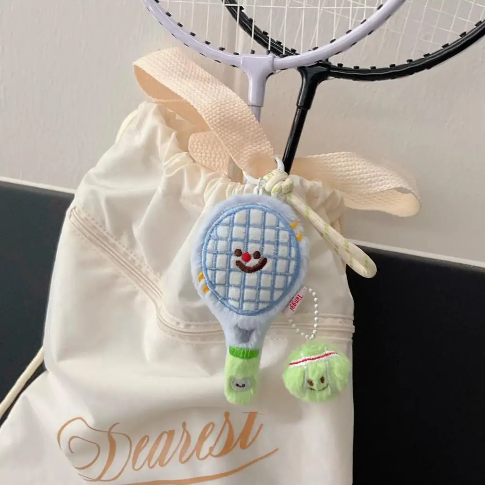 

Creative Plush Racket Doll Pendant Unique Charm Keychain Sports Series Pendant Tennis Racket Doll Backpack Versatile Accessories