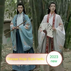 Original Chinese Hanfu for Men Spring Autumn Cross Collar Ancient Daopao Taoist Robe Set Classic Han Fu Party Costume Shirt Gift