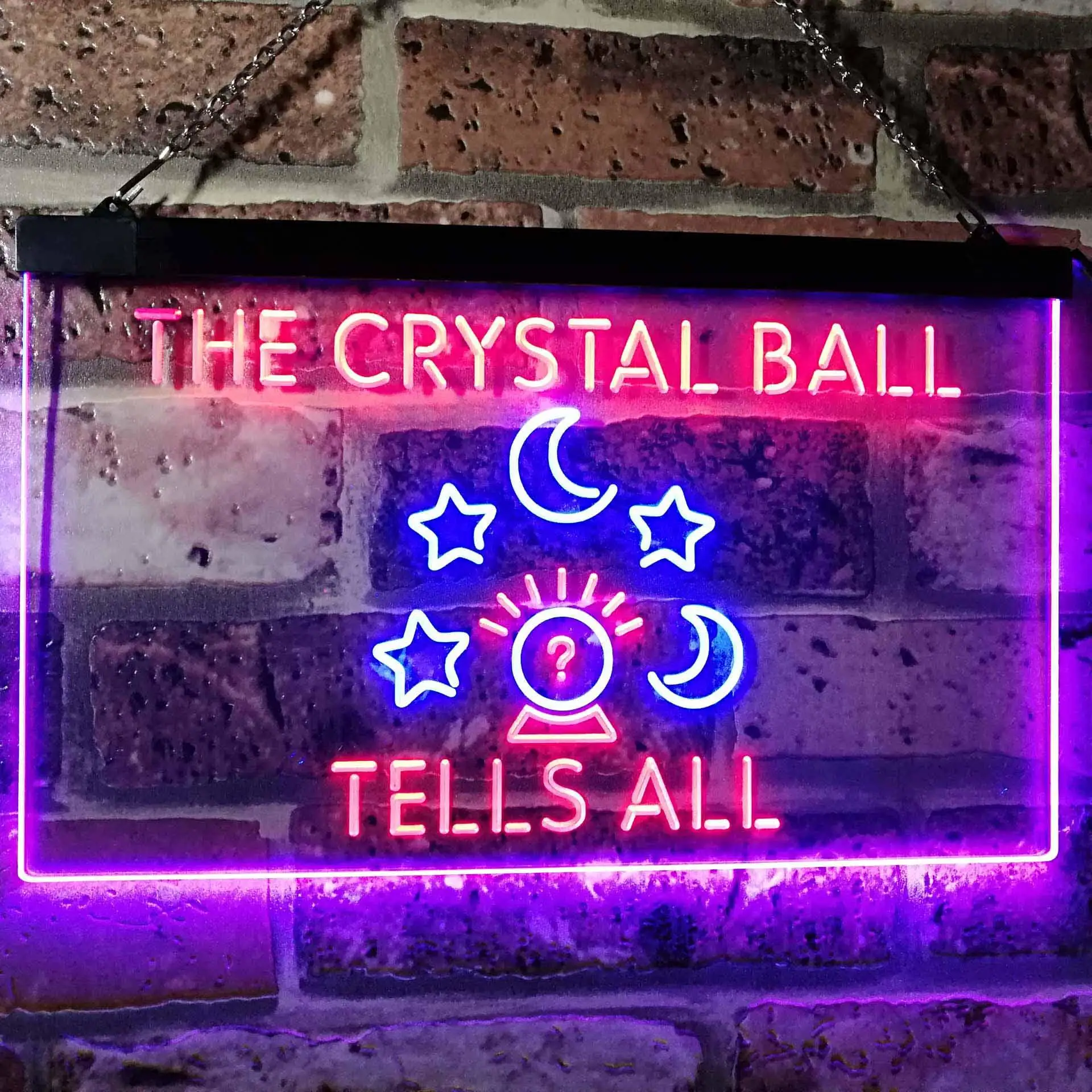 Fortune Teller Palm Tarot Reader Crystal Ball Dual-color LED Neon Sign st6-i3117