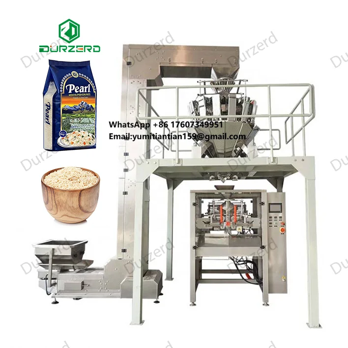 Máquina Empacadora Automática Personalizada de 1 kg, 3 kg, 5 kg, Máquina Empacadora de Granos de Arroz Totalmente Automática de 1 a 10 kg