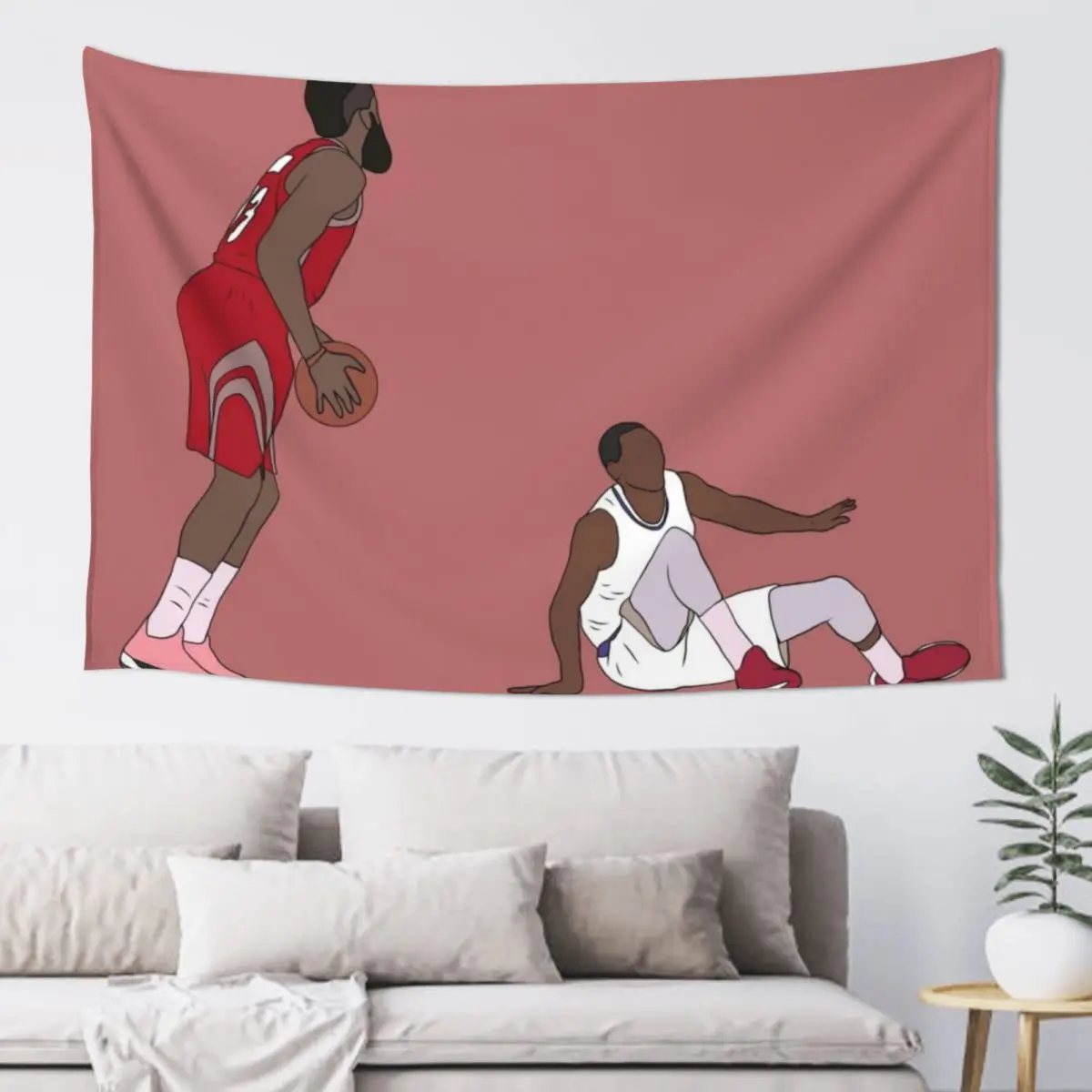 

James Harden Crossover On Wesley Johnson Tapestry Decoration For Home Decor For Bedroom Home Decoration Tapestry