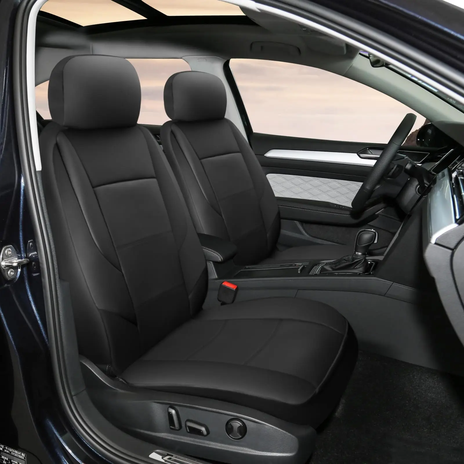 

Fit Volkswagen Front Seat Covers, Volkswagen Atlas Cross Sport Faux Leather Seat Protectors, Waterproof Durable Accessories