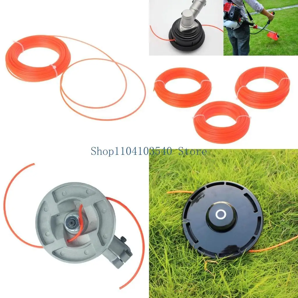 02DC 2/2.4/3mm x 15M Nylon Trimmer Line Brush Strimmers Rope Lawn Mower Wire