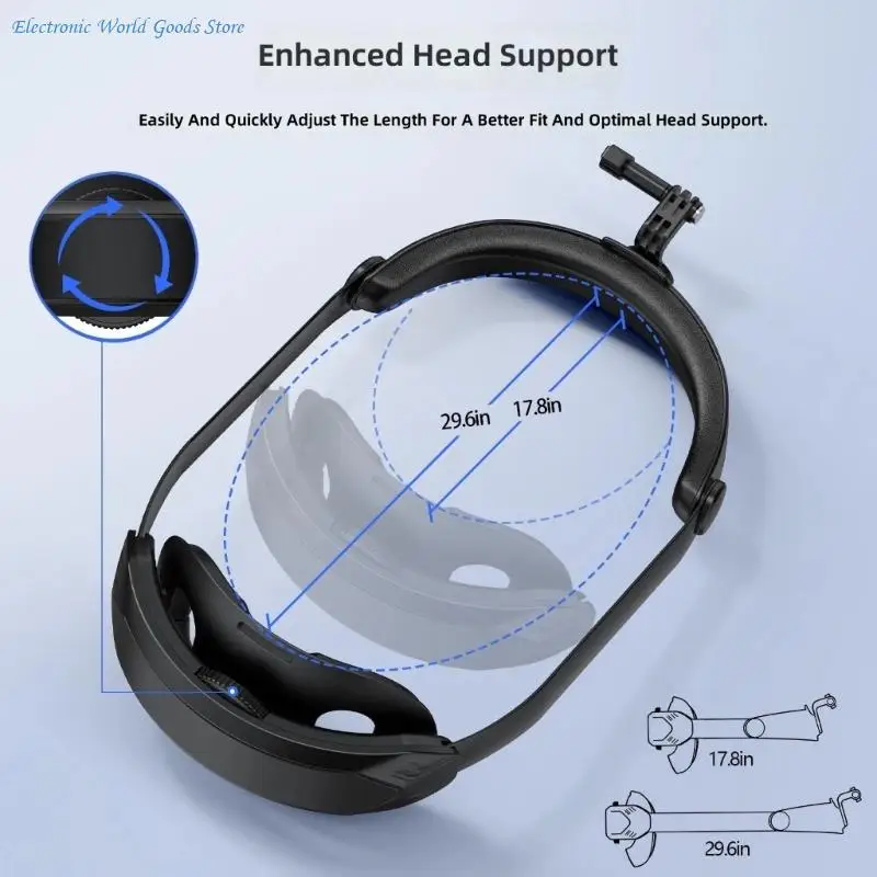 A3PD Hands-Off Action Camera Head Mount with Padded Adjustable Wear