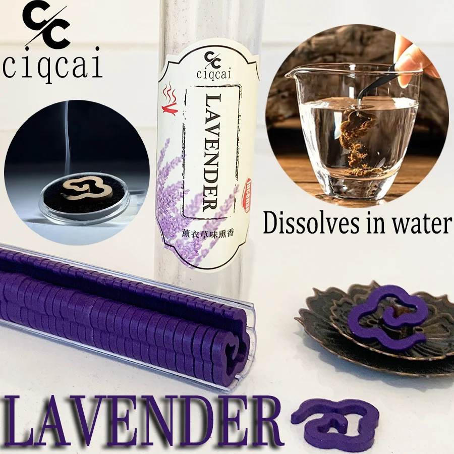 Lavender-Scented High-Quality Classic Small Coil Incense, Purely Handmade Spiral Incense, Does Not Contain Sticky Powder, Dissolves in Water, Has a Rich and Natural Fragrance, 42 Pieces/Bottle, Portable Packaging, Easy to Carry, Suitable for Home and Outdoor Use