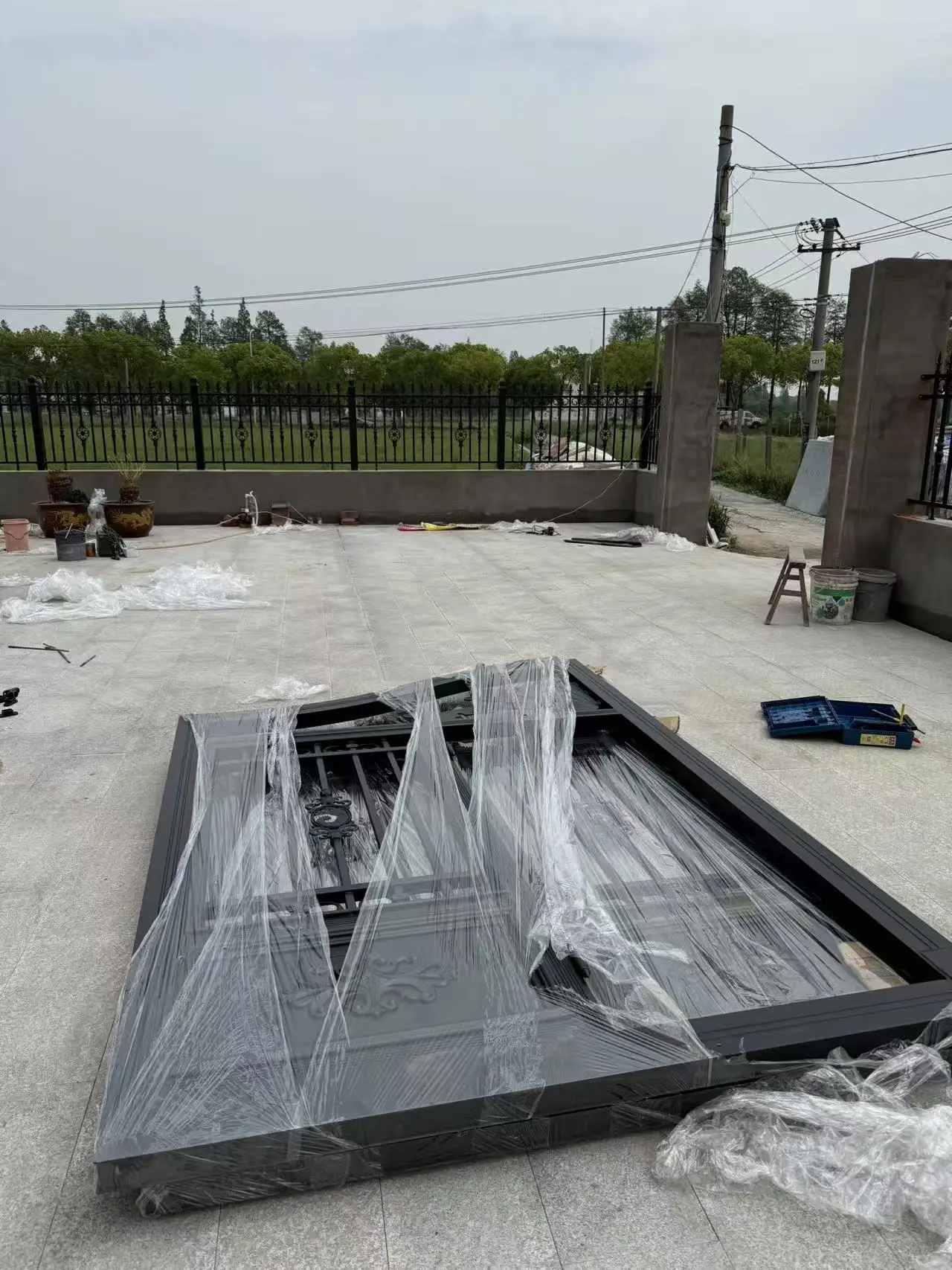 Home Garden Aluminum Driveway Gates Metal Steel Iron Gate Design
