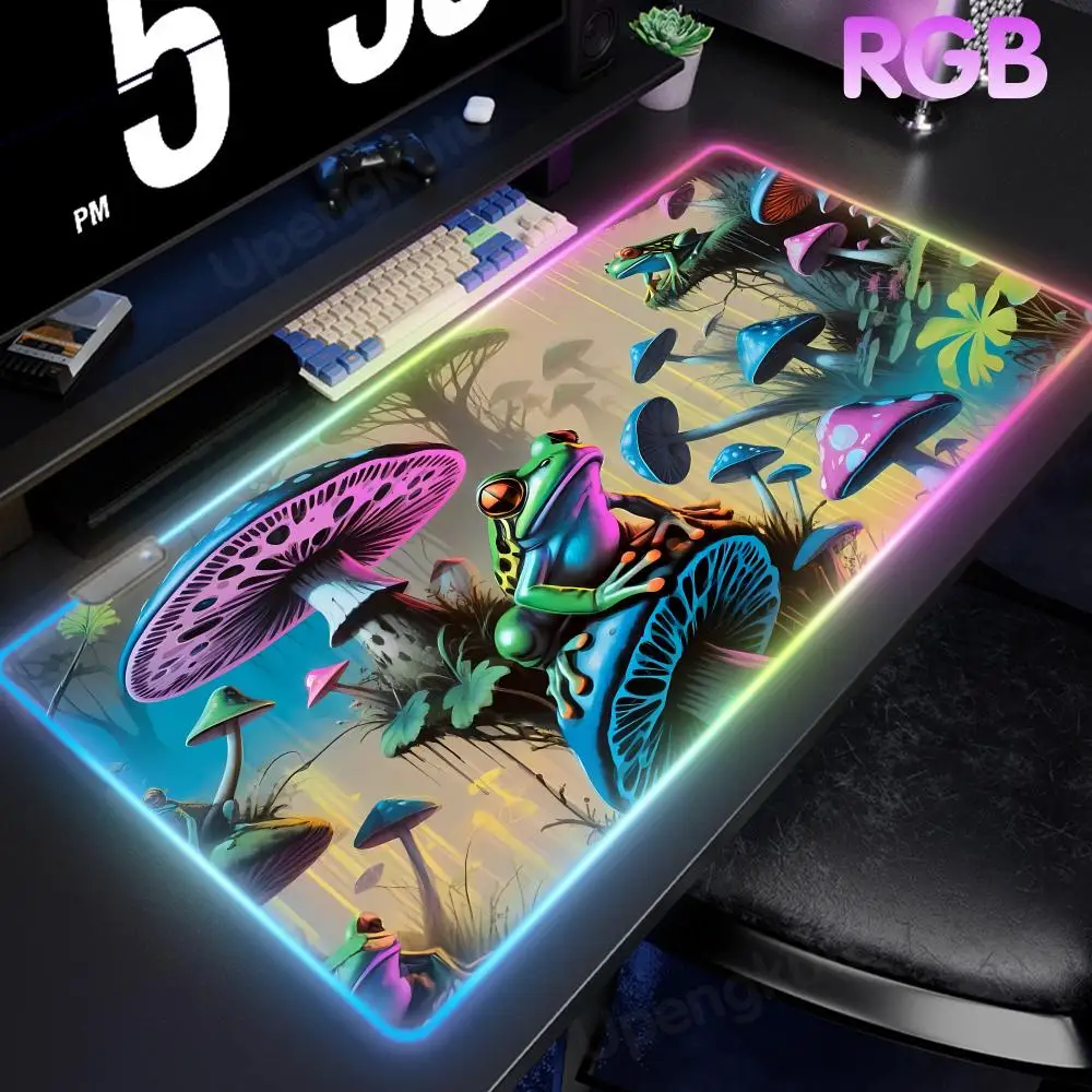 Magic Frog Mentor magic playmat RGB MousePad rubber anti-slip Desk Mat gamer pc accessories Gaming mat keypad expansion mousepad