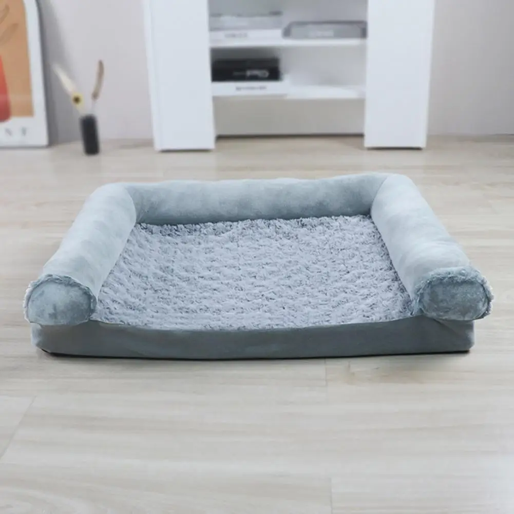 High-quality Cotton Filling Pet Bed Dog Sofa Bed with Removable Washable Cover Memory Foam Bolster Couch for Big Dogs