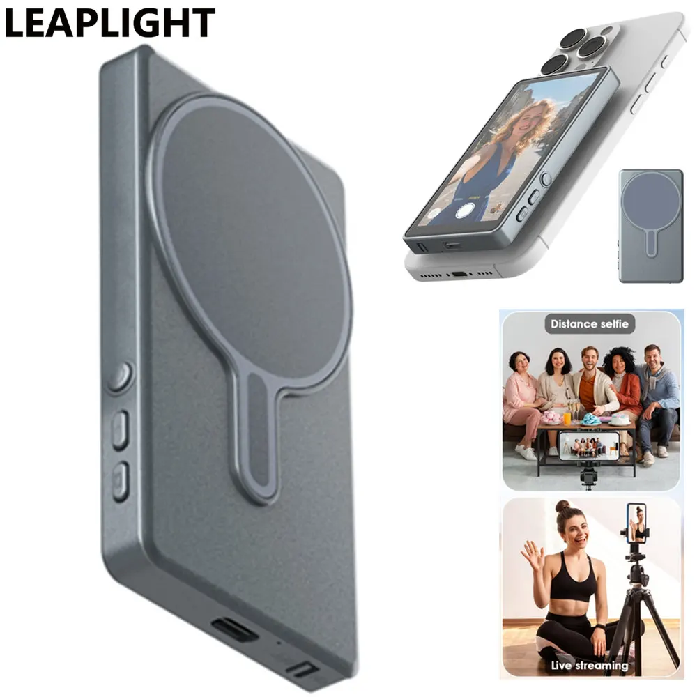 

LEAPLIGHT Smartphone Wireless Magnetic Selfie Monitor Screen for iPhone 16 15 14 Android For Vlog Live Stream Video Recording