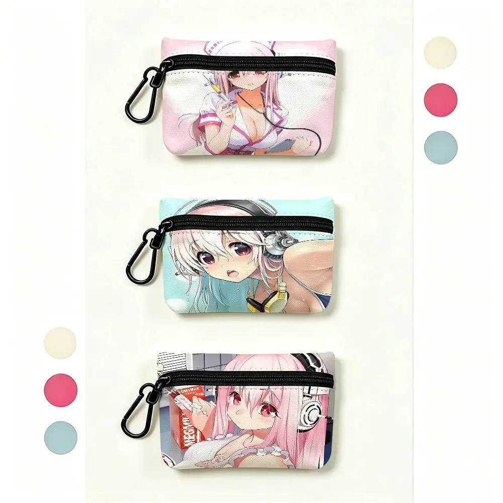 Super Sonico Manga Anime Oxford Cloth Zipper Wallet Multifunctional Hanging Coin Bag For Credit Cards Keys Coins Earbuds