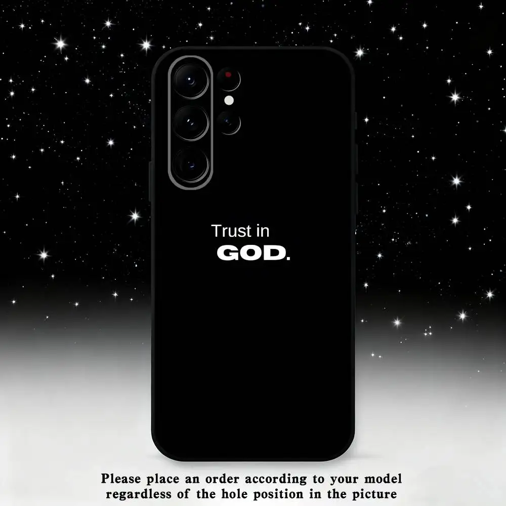 حافظة هاتف مسيحية لآية الكتاب المقدس لهاتف سامسونج S25، S24 Ultra، S20، S30 plus، S22 plus، S23، S30 Ultra 5G غلاف أسود من السيليكون