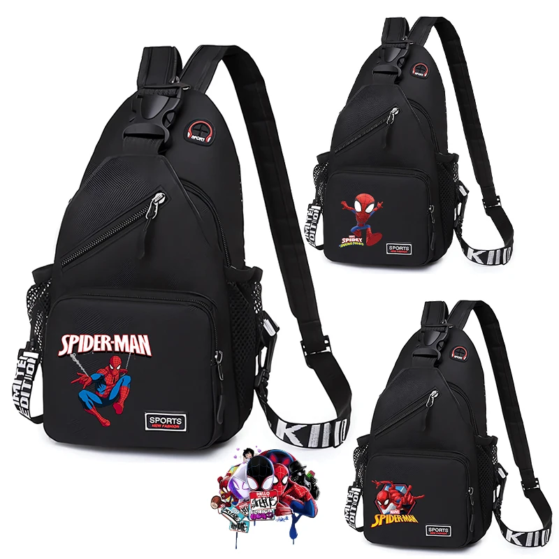 

Disney Spiderman Diagonal Package Sport Fanny Shoulder Bag Outdoor Travel Marvel Movie Cartoon Men Women Messenger Crossbody Bag