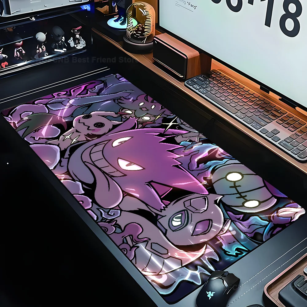 P-pokémon-alfombrilla de ratón Gengar Grande, alfombrilla de escritorio con accesorios para juegos, alfombrilla acolchada para teclado XXL