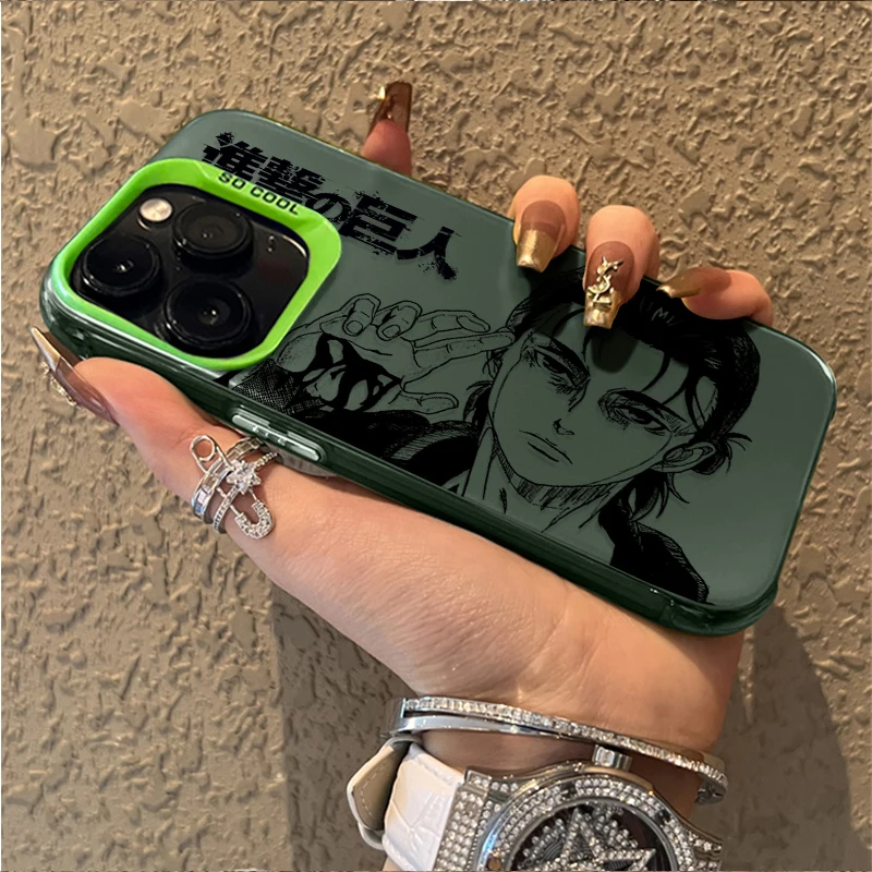 إرين ييغر هجوم على تيتان آيفون 16E SE4 16 15 14 13 12 11 برو ماكس XS X XR 8 7 Plus SE 2020 غطاء غير لامع مقاوم للصدمات