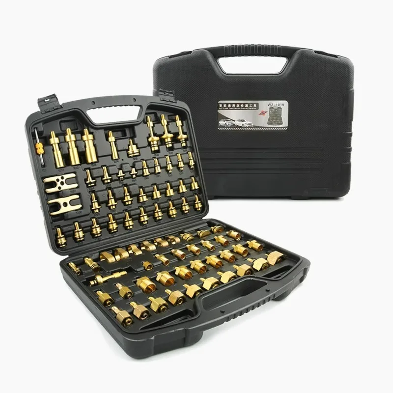 77pcs/set of Pure Copper Automotive Air Conditioning Maintenance Leak Detection Tool Leak Detection Plug