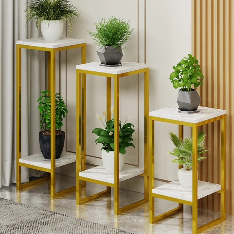 Nordic Style Living Room Shelf Indoor Planter Display Rack Metal Flower Pot Stand Rack Organizer Plant Stand for Balcony Hallway