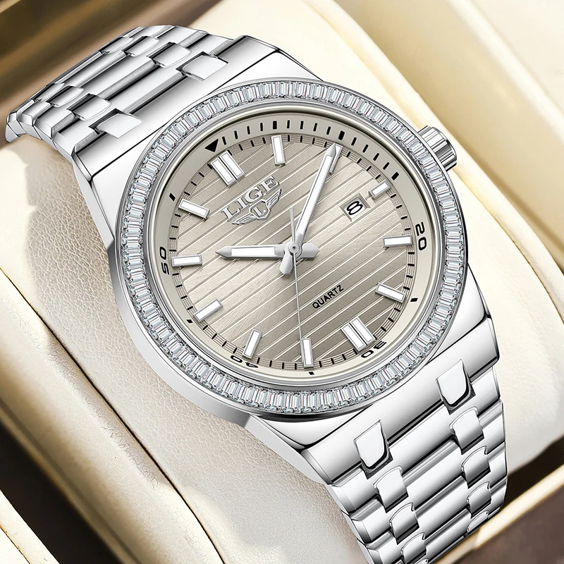 LIGE Orologio da polso cronografo sportivo da donna Orologio da polso elegante moda regalo per donna Orologio da donna al quarzo luminoso impermeabile